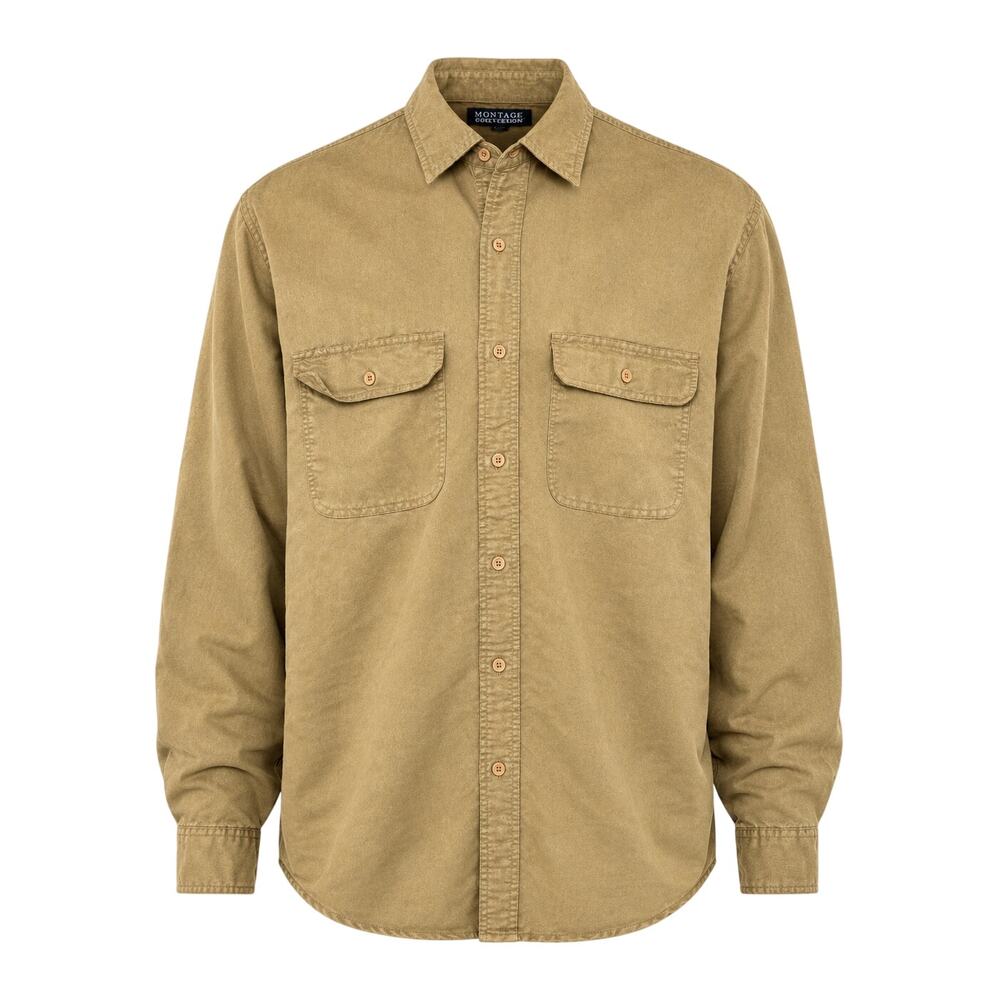 Montage Collection Faux Suede Western Button Up Shirt Medium